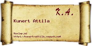 Kunert Attila névjegykártya